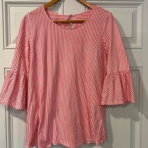 Soft Surroundings Barbie pink striped shirt. Size medium